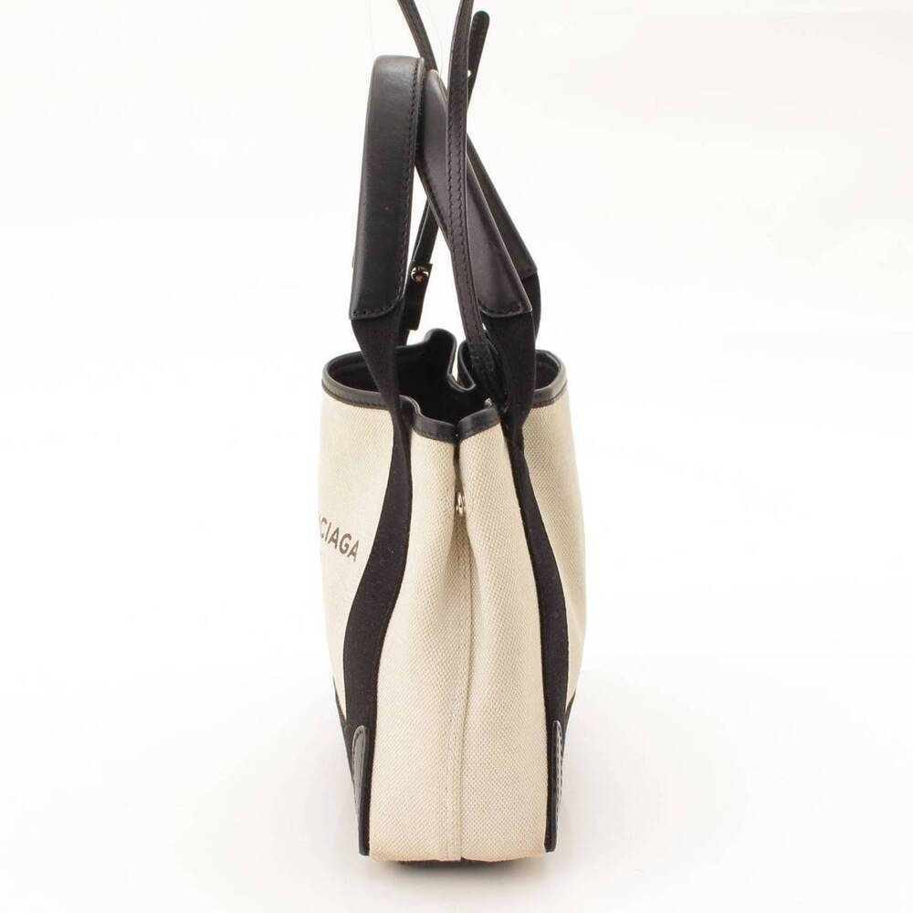 Balenciaga Navy Blue Cabas XS Canvas Handbag White Black - Picture 2 of 8